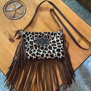 Leopard Fringe purse